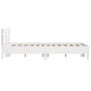 vidaXL fehér ágykeret fejtámlával és LED-del 120 x 190 cm