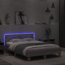 vidaXL szürke sonoma színű ágykeret fejtámlával és LED-del 120x190 cm