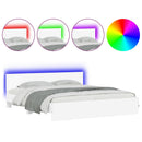 vidaXL fehér ágykeret fejtámlával és LED-del 200 x 200 cm