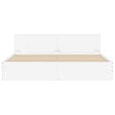 vidaXL fehér ágykeret fejtámlával és LED-del 200 x 200 cm