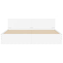 vidaXL fehér ágykeret fejtámlával és LED-del 200 x 200 cm