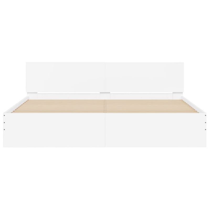 vidaXL fehér ágykeret fejtámlával és LED-del 180 x 200 cm