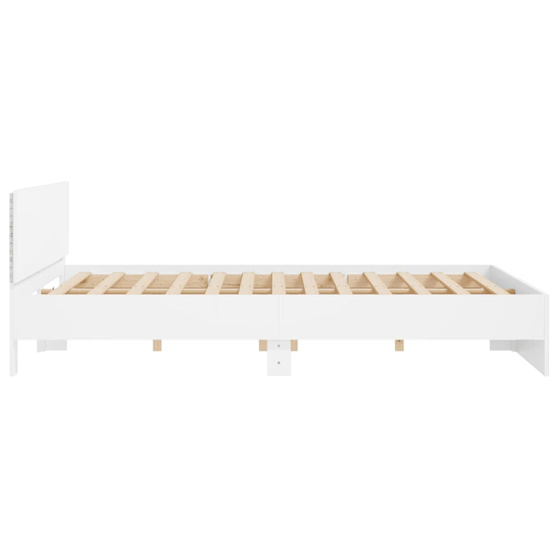 vidaXL fehér ágykeret fejtámlával és LED-del 180 x 200 cm