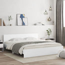 vidaXL fehér ágykeret fejtámlával és LED-del 180 x 200 cm