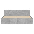 vidaXL betonszürke ágykeret fejtámlával és LED-del 180 x 200 cm