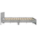 vidaXL betonszürke ágykeret fejtámlával és LED-del 180 x 200 cm
