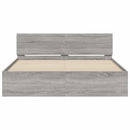 vidaXL szürke sonoma színű ágykeret fejtámlával és LED-del 160x200 cm