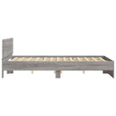 vidaXL szürke sonoma színű ágykeret fejtámlával és LED-del 160x200 cm