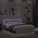 vidaXL fehér ágykeret fejtámlával és LED-del 150 x 200 cm