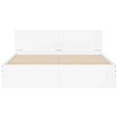 vidaXL fehér ágykeret fejtámlával és LED-del 150 x 200 cm