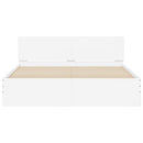 vidaXL fehér ágykeret fejtámlával és LED-del 150 x 200 cm
