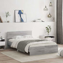 vidaXL szürke sonoma színű ágykeret fejtámlával és LED-del 140x200 cm