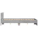 vidaXL szürke sonoma színű ágykeret fejtámlával és LED-del 140x200 cm