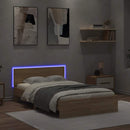 vidaXL sonoma tölgy színű ágykeret fejtámlával és LED-del 120x200 cm
