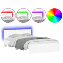 vidaXL fehér ágykeret fejtámlával és LED-del 140 x 190 cm