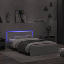 vidaXL fehér ágykeret fejtámlával és LED-del 140 x 190 cm