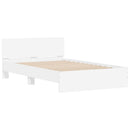 vidaXL fehér ágykeret fejtámlával és LED-del 140 x 190 cm