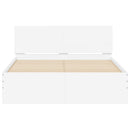 vidaXL fehér ágykeret fejtámlával és LED-del 140 x 190 cm