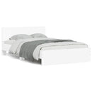vidaXL fehér ágykeret fejtámlával és LED-del 140 x 190 cm