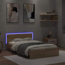 vidaXL sonoma tölgy színű ágykeret fejtámlával és LED-del 140x190 cm