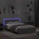 vidaXL szürke sonoma színű ágykeret fejtámlával és LED-del 140x190 cm