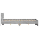 vidaXL szürke sonoma színű ágykeret fejtámlával és LED-del 140x190 cm