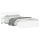 vidaXL fehér ágykeret fejtámlával és LED-del 135 x 190 cm
