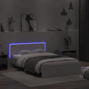 vidaXL fehér ágykeret fejtámlával és LED-del 135 x 190 cm