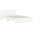 vidaXL fehér ágykeret fejtámlával és LED-del 135 x 190 cm