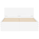 vidaXL fehér ágykeret fejtámlával és LED-del 135 x 190 cm