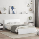 vidaXL fehér ágykeret fejtámlával és LED-del 135 x 190 cm