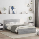 vidaXL szürke sonoma színű ágykeret fejtámlával és LED-del 135x190 cm