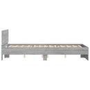 vidaXL szürke sonoma színű ágykeret fejtámlával és LED-del 135x190 cm