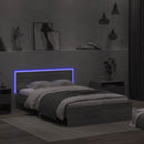 vidaXL szürke sonoma színű ágykeret fejtámlával és LED-del 120x190 cm