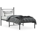vidaXL fekete fém ágykeret fejtámlával 75 x 190 cm