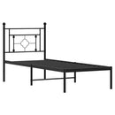 vidaXL fekete fém ágykeret fejtámlával 75 x 190 cm