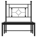 vidaXL fekete fém ágykeret fejtámlával 75 x 190 cm