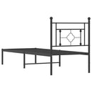 vidaXL fekete fém ágykeret fejtámlával 75 x 190 cm