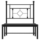 vidaXL fekete fém ágykeret fejtámlával 80 x 200 cm