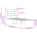 vidaXL fekete fém ágykeret fejtámlával 80 x 200 cm