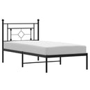 vidaXL fekete fém ágykeret fejtámlával 90 x 190 cm