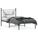 vidaXL fekete fém ágykeret fejtámlával 90 x 190 cm