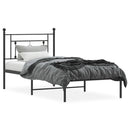 vidaXL fekete fém ágykeret fejtámlával 90 x 200 cm
