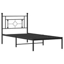 vidaXL fekete fém ágykeret fejtámlával 90 x 200 cm