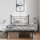 vidaXL fekete fém ágykeret fejtámlával 100 x 200 cm