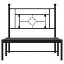 vidaXL fekete fém ágykeret fejtámlával 100 x 200 cm