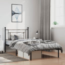 vidaXL fekete fém ágykeret fejtámlával 100 x 200 cm