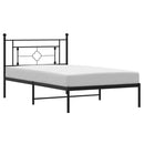 vidaXL fekete fém ágykeret fejtámlával 107 x 203 cm