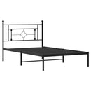 vidaXL fekete fém ágykeret fejtámlával 107 x 203 cm