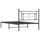 vidaXL fekete fém ágykeret fejtámlával 107 x 203 cm